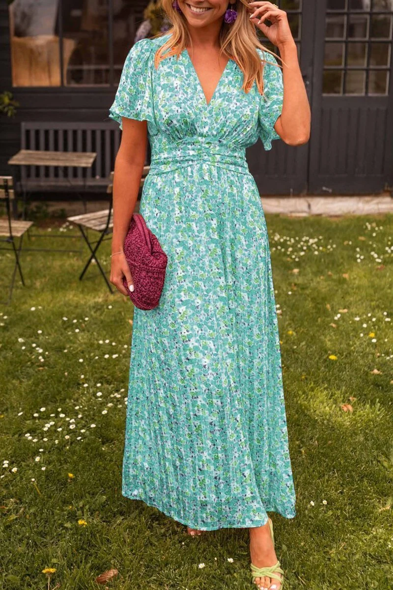 Lyra | Florale Eleganz Maxi-Kleid