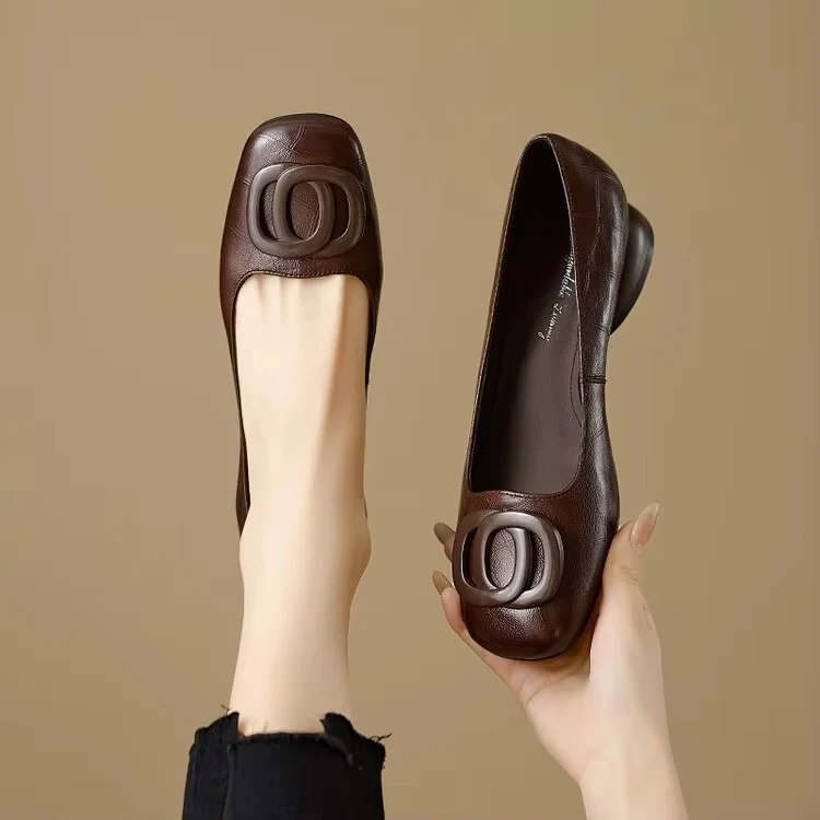 Danique – Ballerinas Mit Eckiger Spitze Und Schnalle