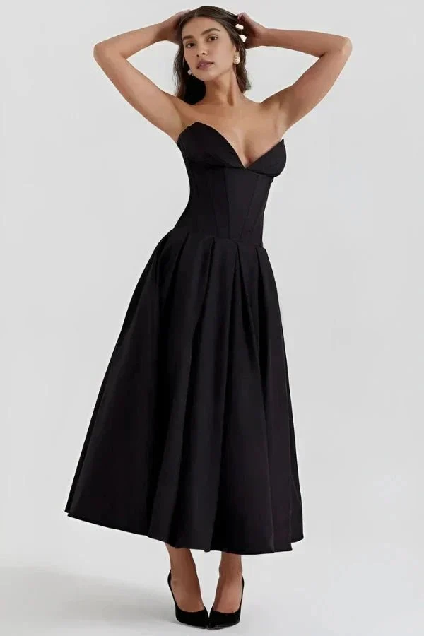 Laarni Kleid – Elegantes Korsett-Midi-Kleid für besondere Anlässe