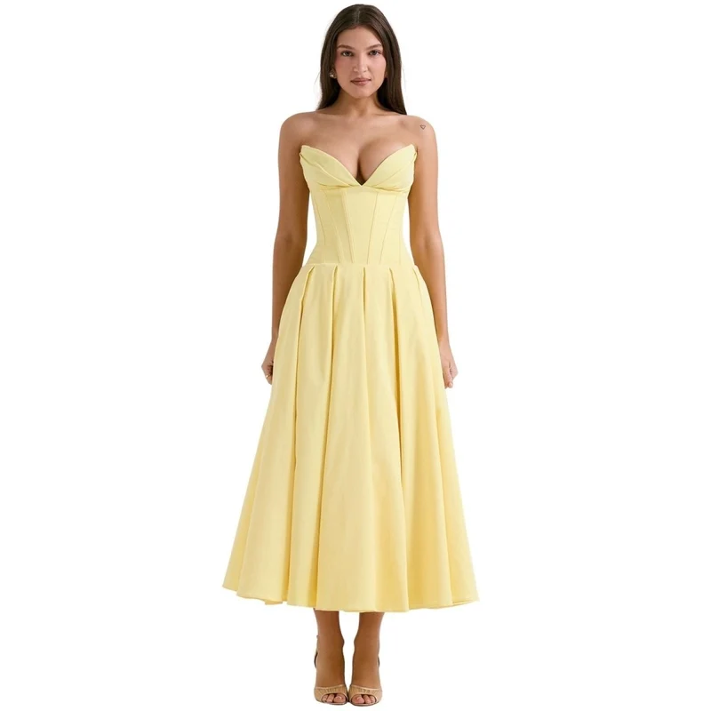 Laarni Kleid – Elegantes Korsett-Midi-Kleid für besondere Anlässe