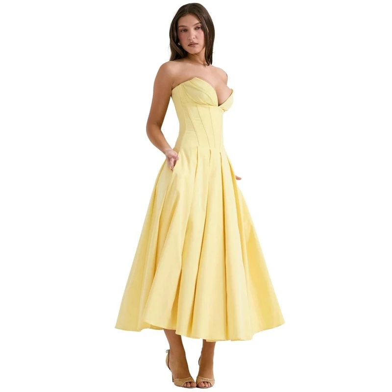 Laarni Kleid – Elegantes Korsett-Midi-Kleid für besondere Anlässe
