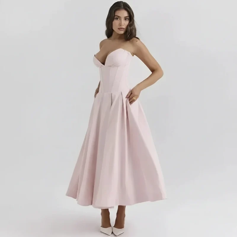 Laarni Kleid – Elegantes Korsett-Midi-Kleid für besondere Anlässe