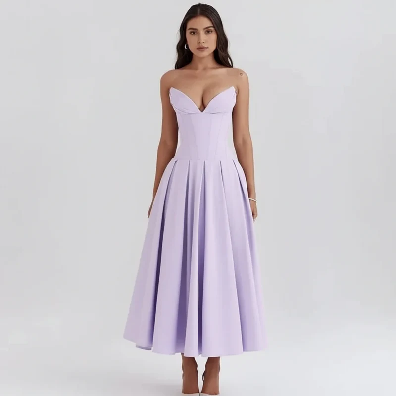Laarni Kleid – Elegantes Korsett-Midi-Kleid für besondere Anlässe