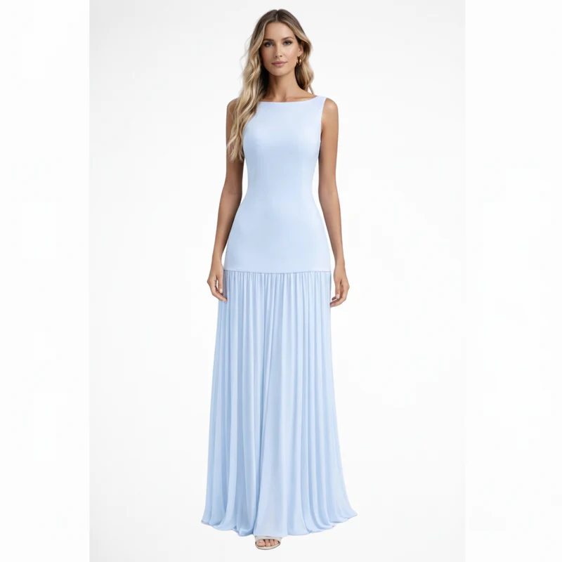 Eline | Elegantes Plissee Maxi Kleid für Damen – Formell