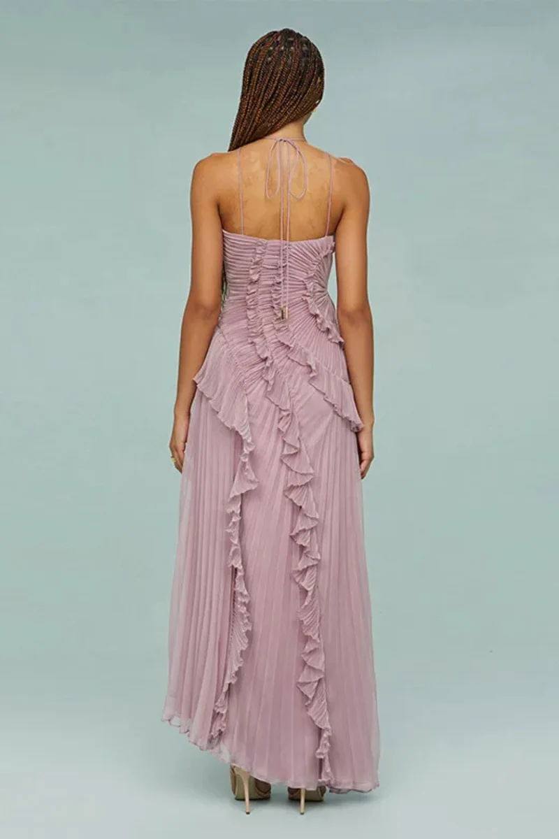 Imogen Maxi Kleid | Ärmelloses Halter Rückenfreies Sommerkleid