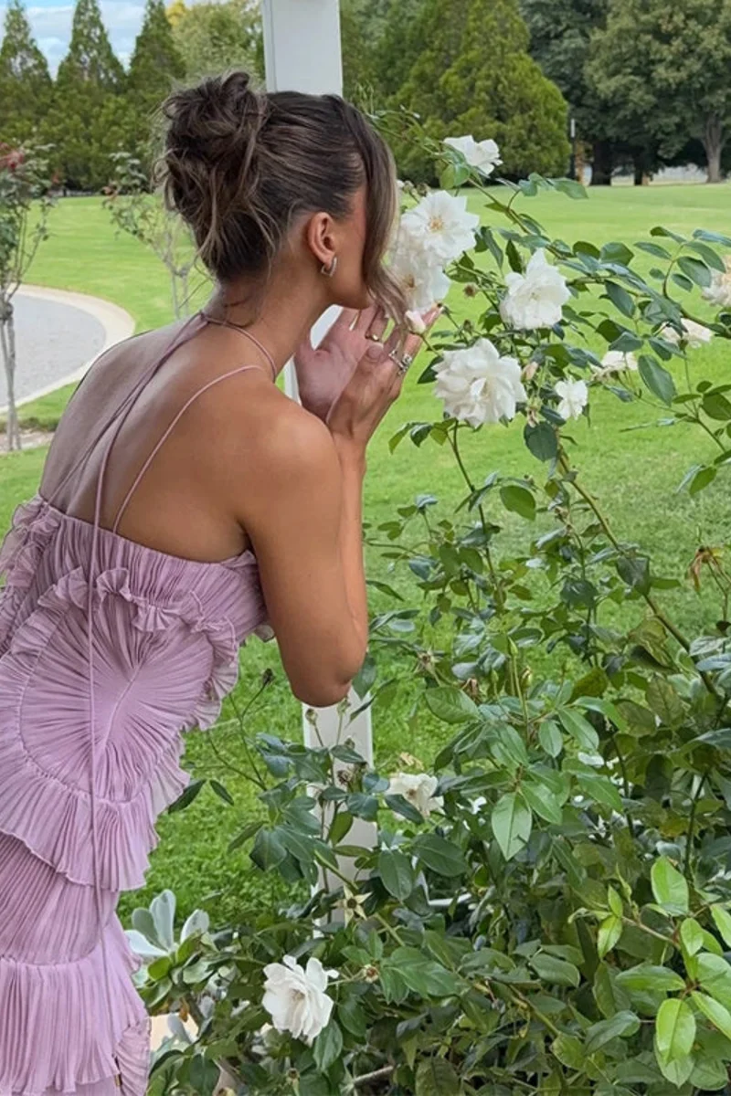 Imogen Maxi Kleid | Ärmelloses Halter Rückenfreies Sommerkleid