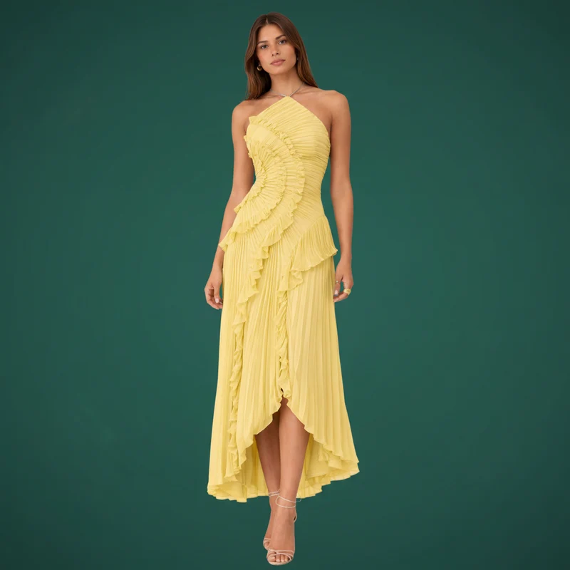 Imogen Maxi Kleid | Ärmelloses Halter Rückenfreies Sommerkleid