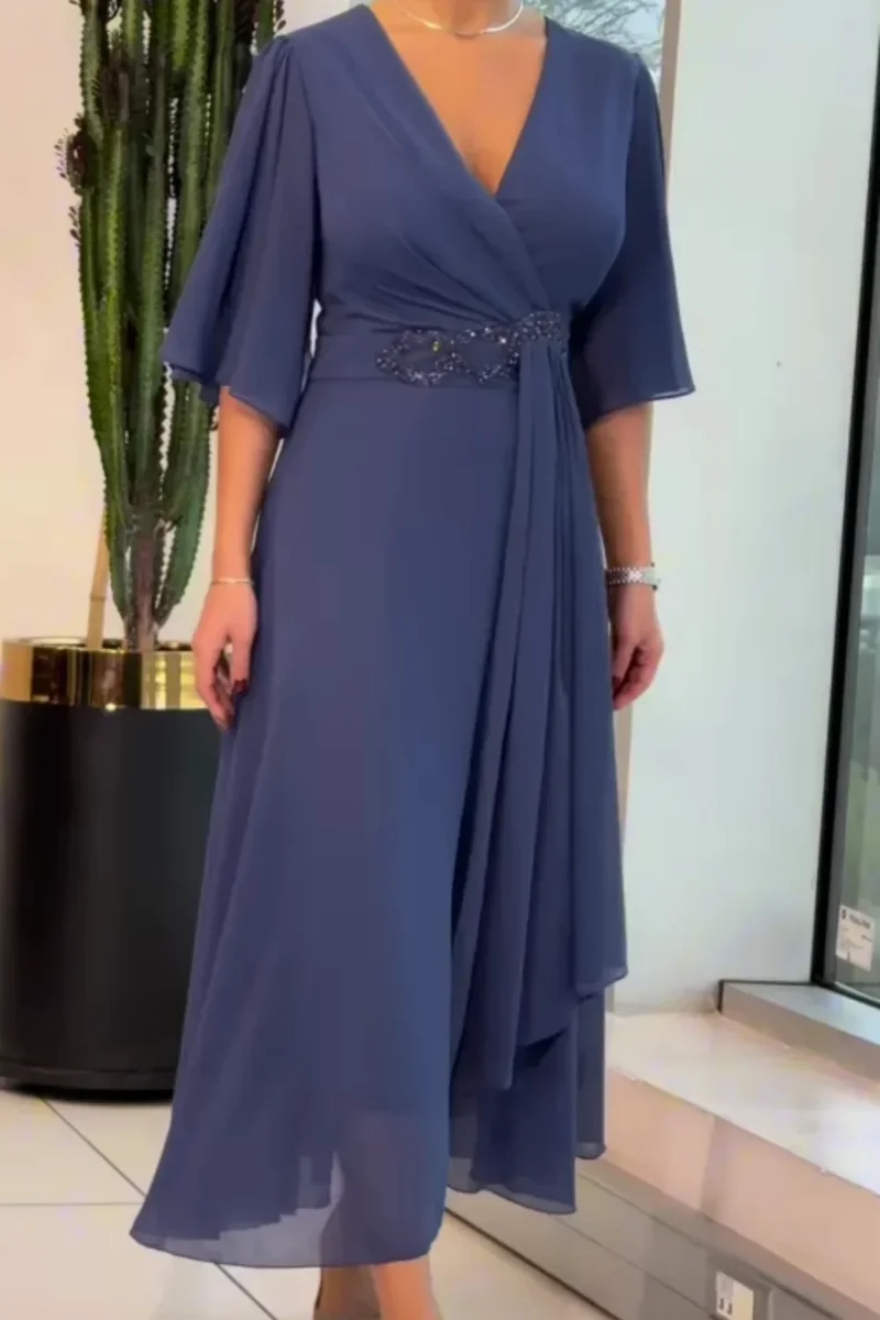 Ezina – Elegantes Langes Tuch kleid