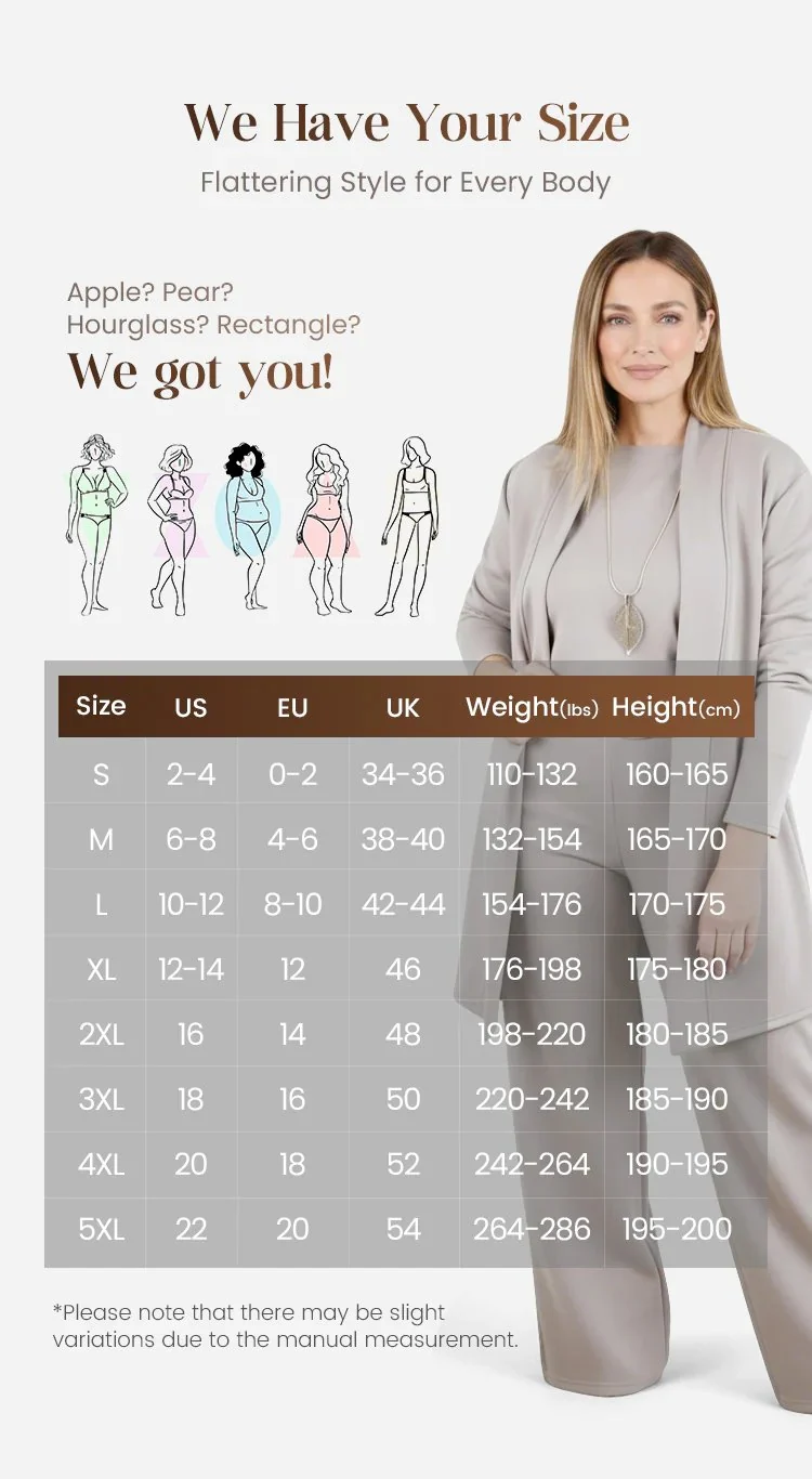 Schickes 3-teiliges Ensemble: Langer Cardigan, Top und Hose