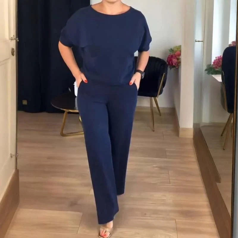 Schickes 3-teiliges Ensemble: Langer Cardigan, Top und Hose