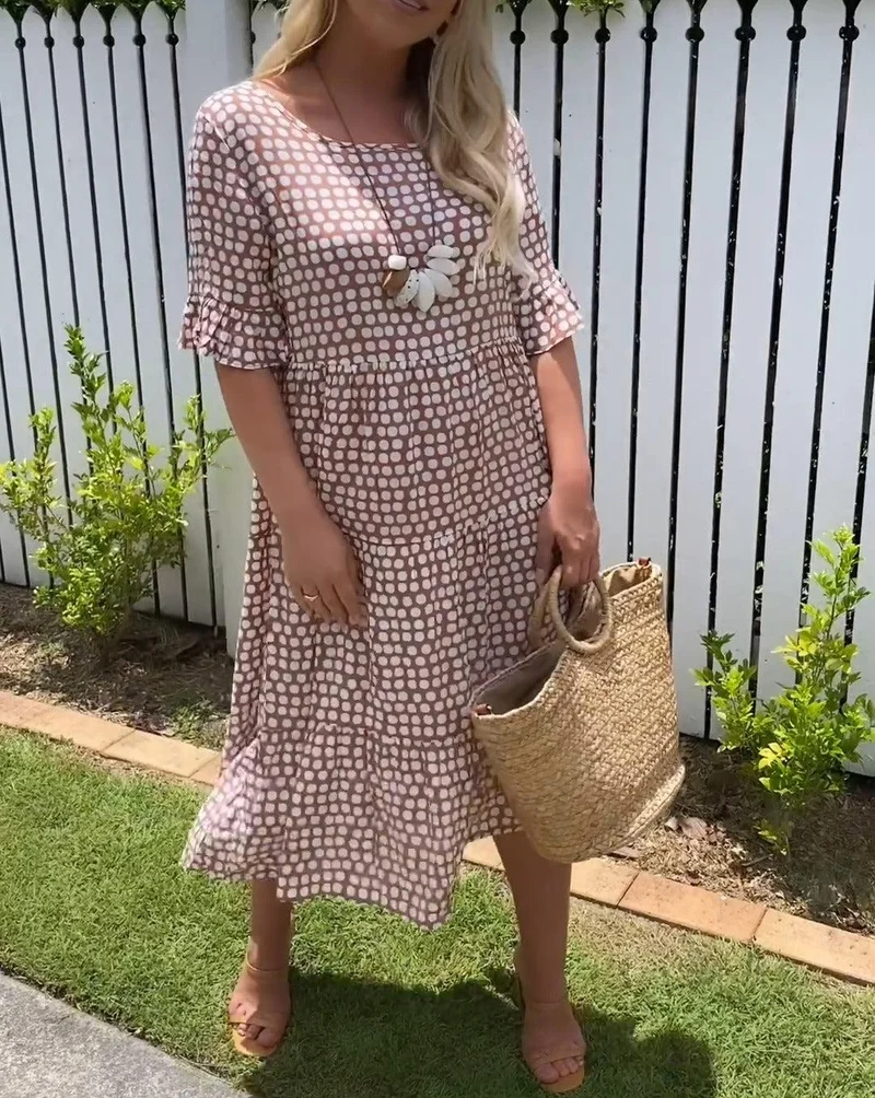 Nicola - Midi-Kleid mit kurzen Ärmeln