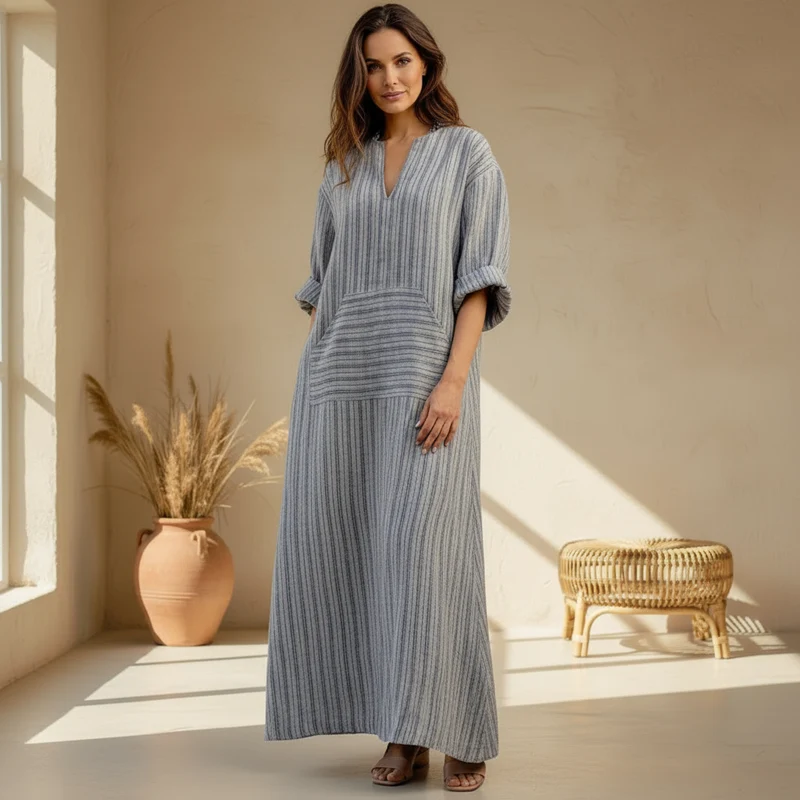 Yvonne - Gestreiftes Maxikleid