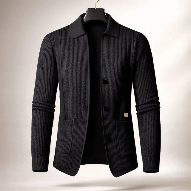 Nawed – Slim Fit Strickjacke Mit Reverskragen