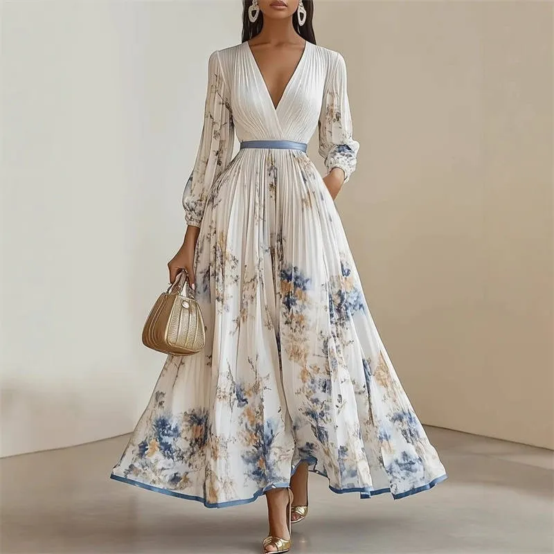 Pramudi - Elegantes Maxi Kleid Mit langen Ärmeln