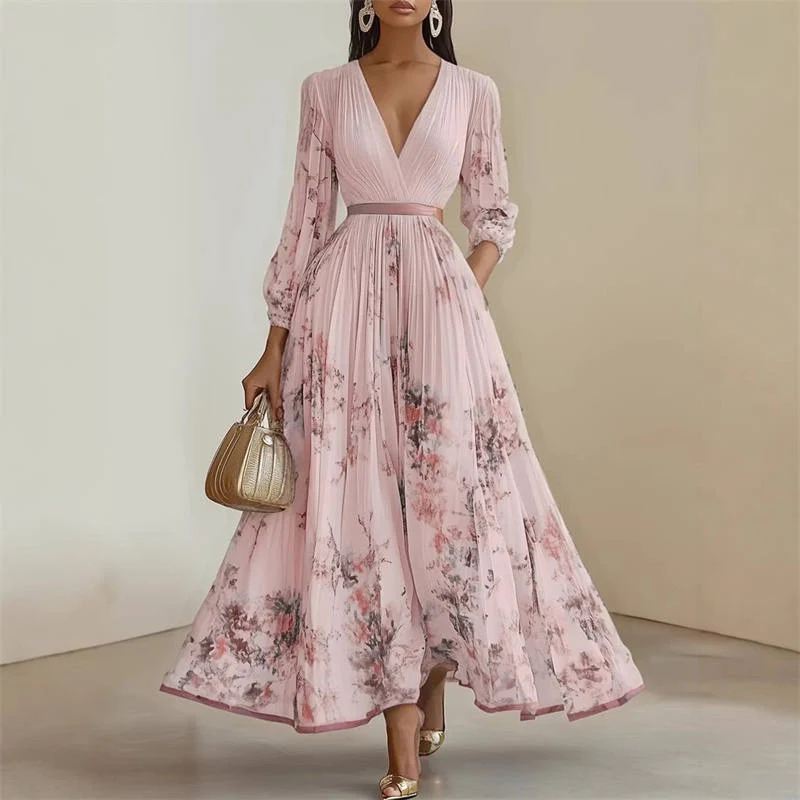 Pramudi - Elegantes Maxi Kleid Mit langen Ärmeln