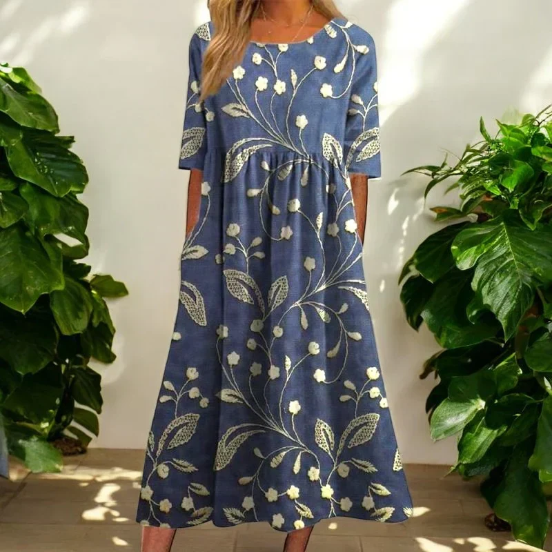 Kharen - Florales Midi-Kleid