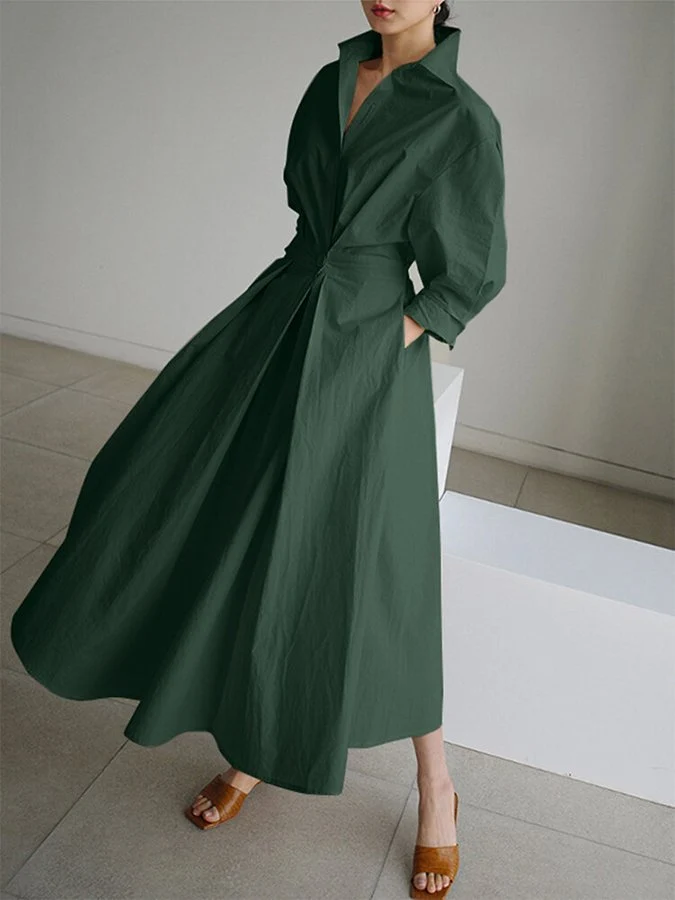 Priyanka – Elegantes Maxikleid Mit Langen Ärmeln