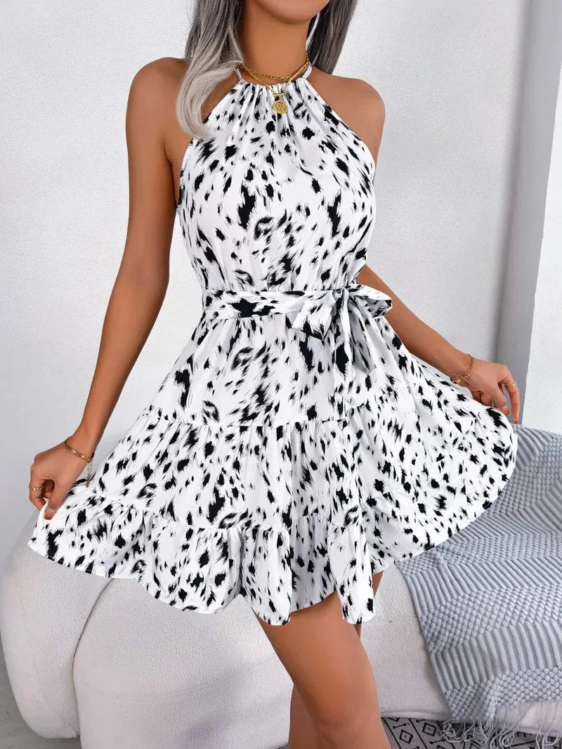 Haizea – Verspieltes Mini-Sommerkleid Mit Halshalter-Ausschnitt