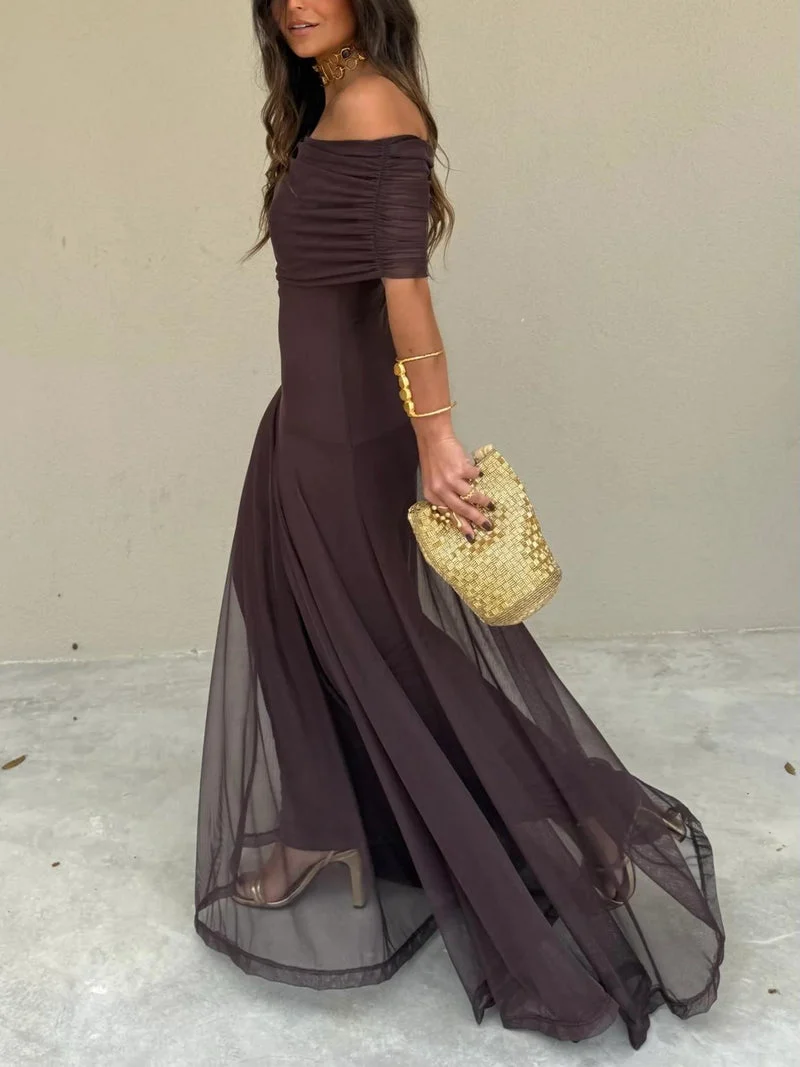 Dainia – Ein-Schulter-Maxikleid Aus Netz