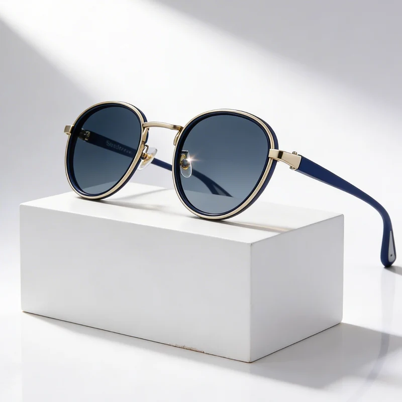 NoirGlow – Luxe Eclipse Rundsonnenbrille
