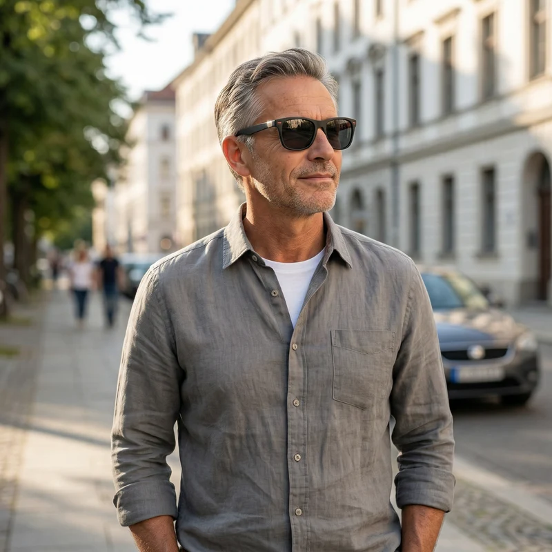 LuxFrame - Premium Sonnenbrille Mit Eckigem Rahmen