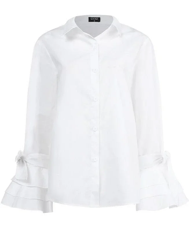 Elegante Bluse Damen mit modernen Volantärmeln