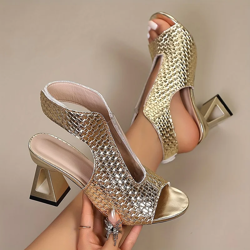 Dunnia – Eleganter Slingback Pumps Mit Gewebtem Obermaterial