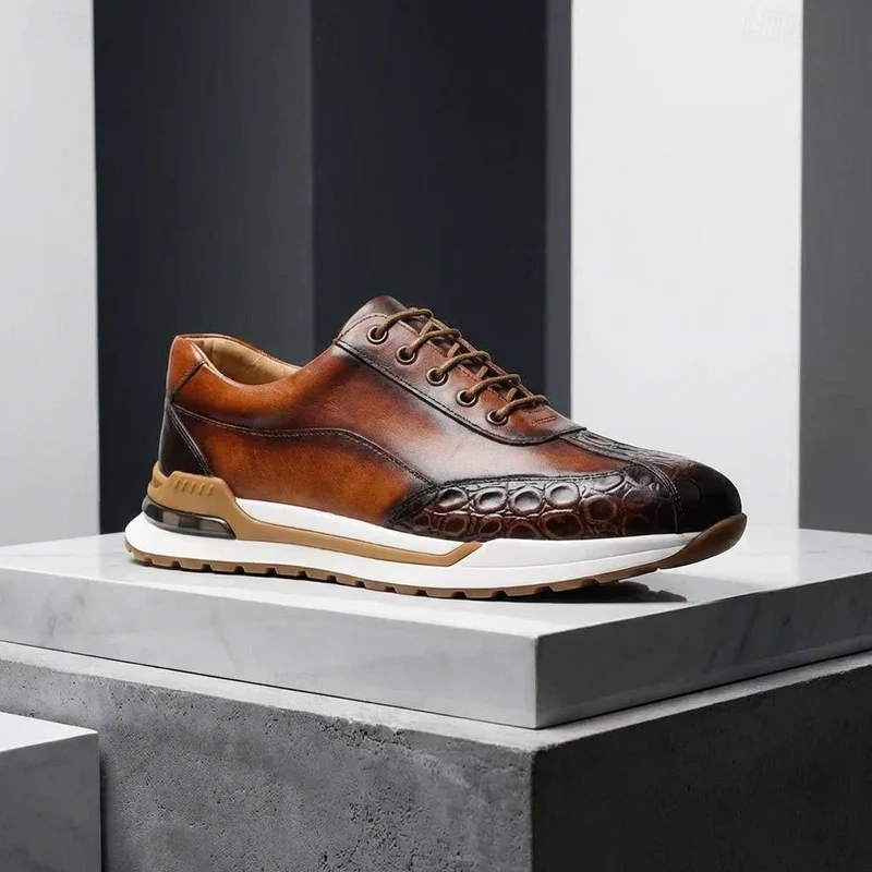 Hitmayer – Schnürbare Leder Turnschuh