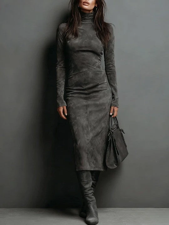 Mildred™ Chic Wildleder Maxi-Kleid