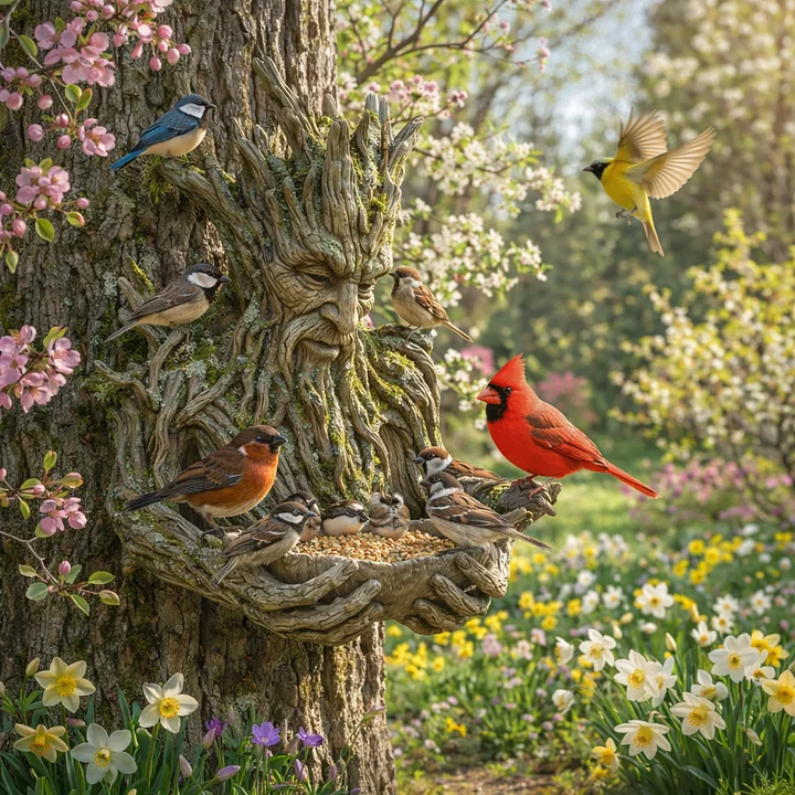NatureHold – Eine in Einen Baum Integrierte Skulptur Zur Vogelfütterung