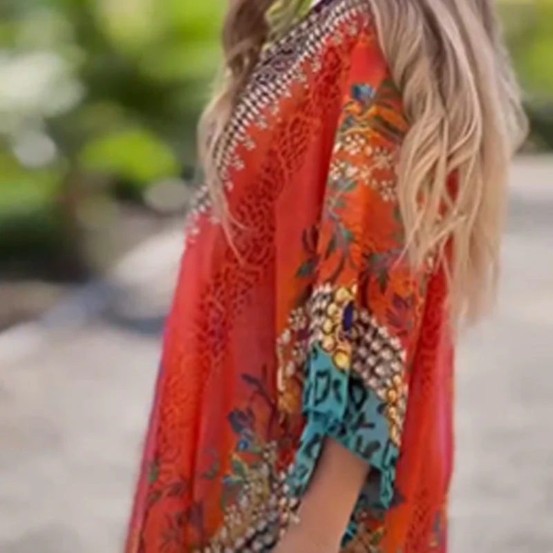 Joleena – Lockeres Kleid Mit V-Ausschnitt Und Asymmetrischem Schnitt
