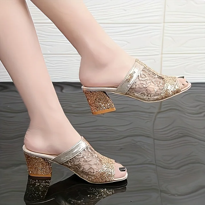 Kerli – Verzierte Sandalen Mit Glitzerpailletten