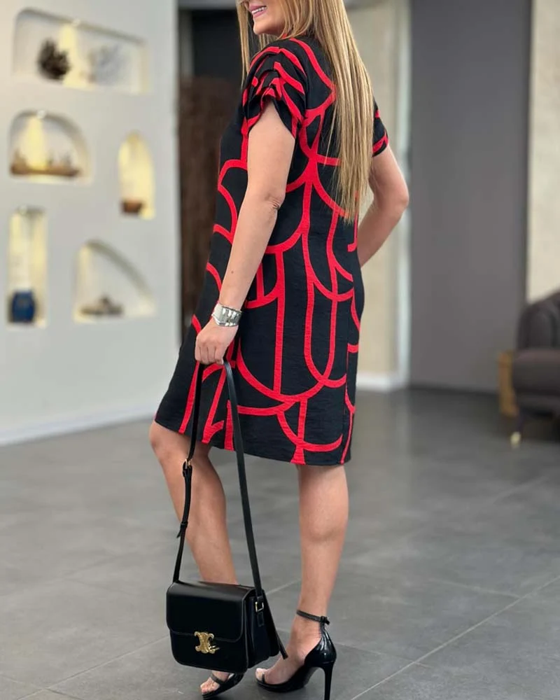 Ellanore - Polo Kleid mit geometrischem Druck