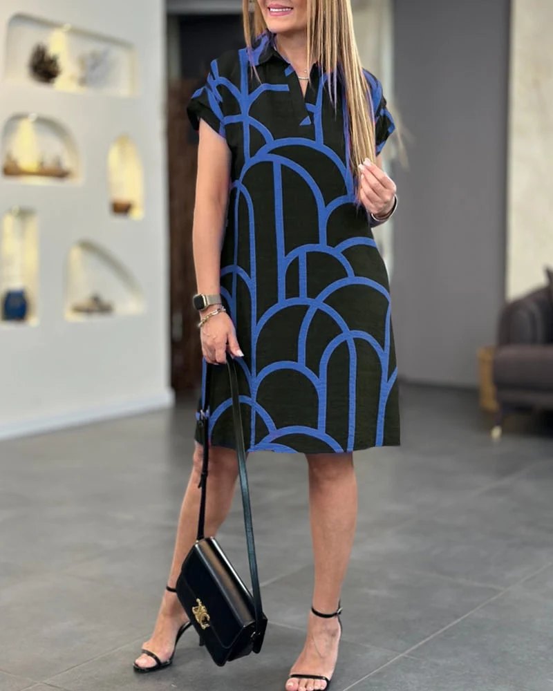 Ellanore - Polo Kleid mit geometrischem Druck