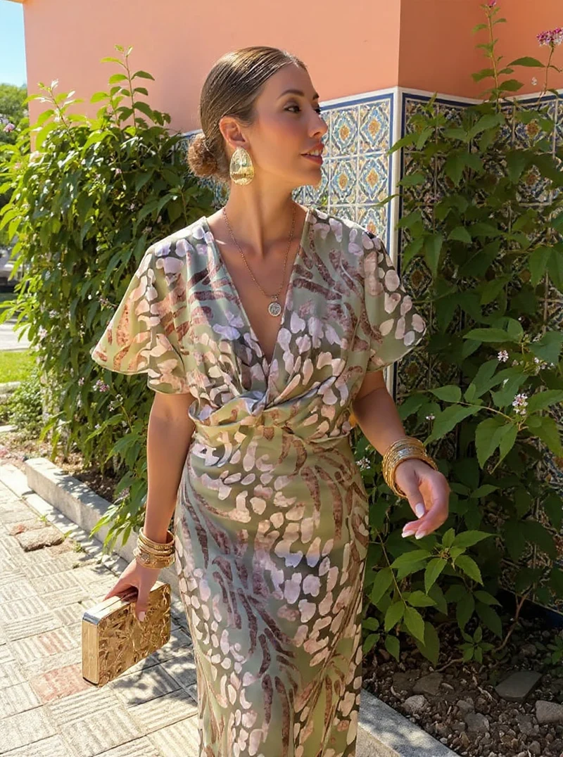 CLARANDRA™ - MIDI-KLEID IN KUPFER