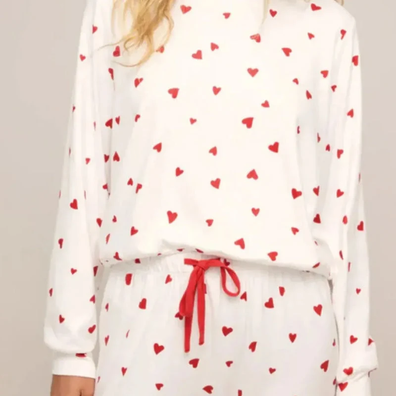 Rugile - Bequemes Pyjama Set Mit Herzmuster