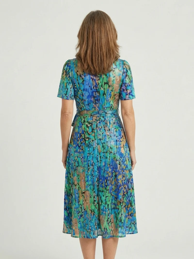 Zafrina | Midi-Kleid mit abstraktem Muster