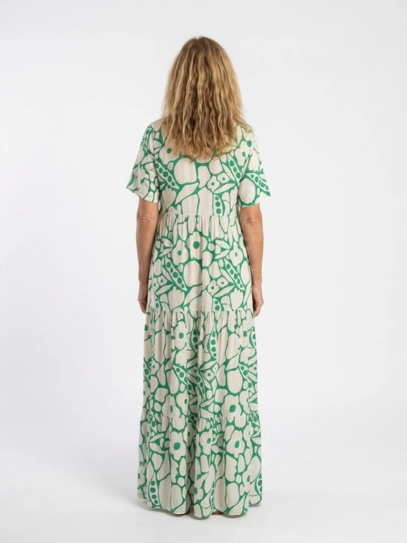 Zuleika | Kurzärmliges V-Ausschnitt Blumen-Midi-Kleid