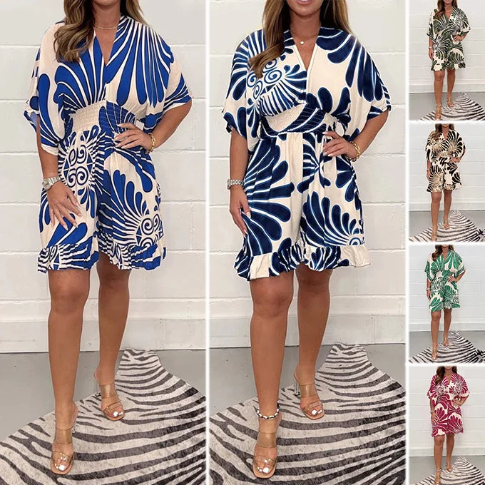 Linoya – Mini Kleid Mit Auffälligem Botanik-Drucken