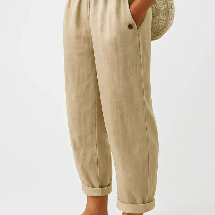 Romina™ Zeitlose Leinenhose | Leinen-Baumwolle Damenhose
