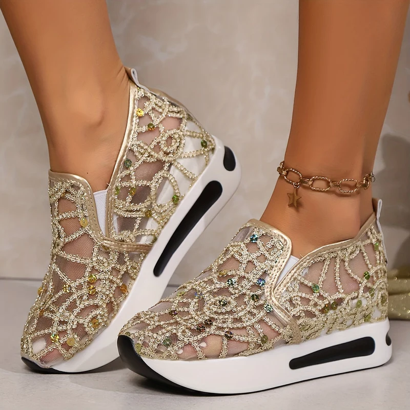 Heleen – Turnschuh Mit Hoher Taille Und Pailletten