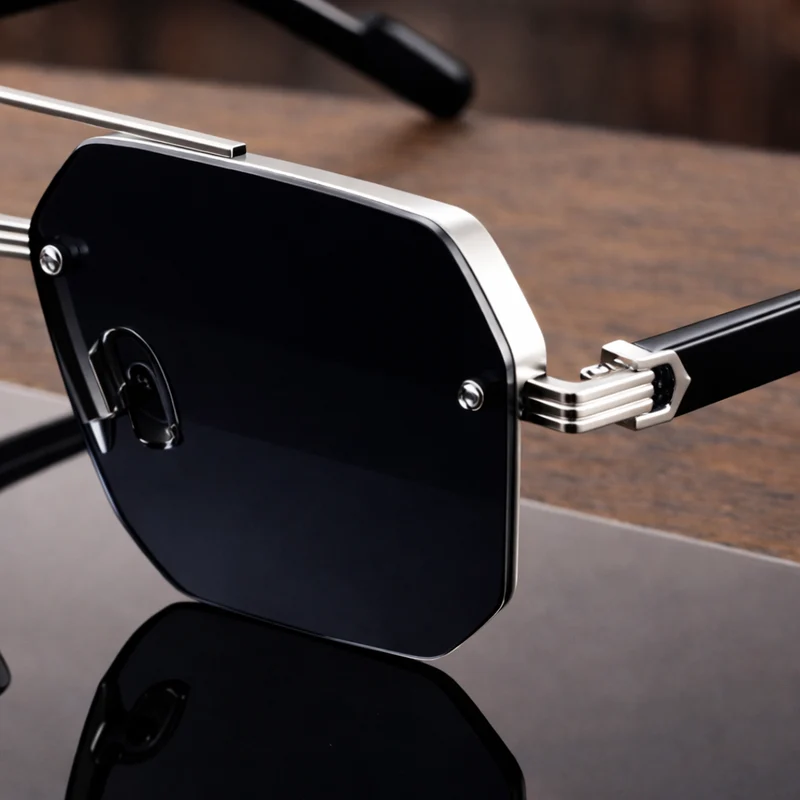 NoirEdge – Klassische Halbrahmen-Sonnenbrille