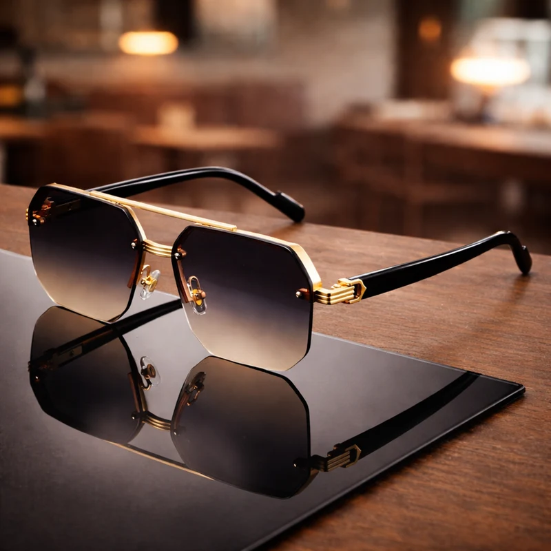 NoirEdge – Klassische Halbrahmen-Sonnenbrille