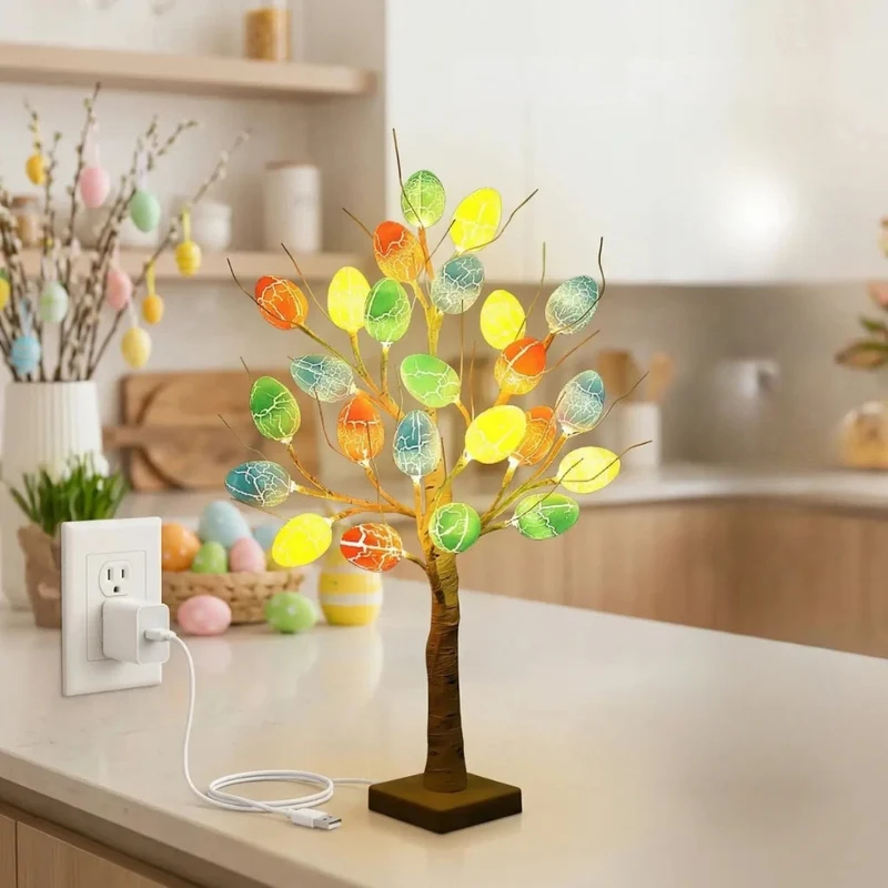 SpringAura - Bunter LED Osterbaum Für Eine Festliche Wohnkultur