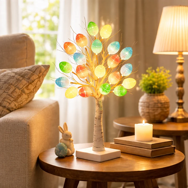 SpringAura - Bunter LED Osterbaum Für Eine Festliche Wohnkultur