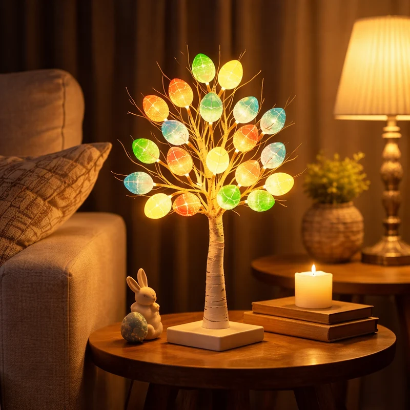 SpringAura - Bunter LED Osterbaum Für Eine Festliche Wohnkultur