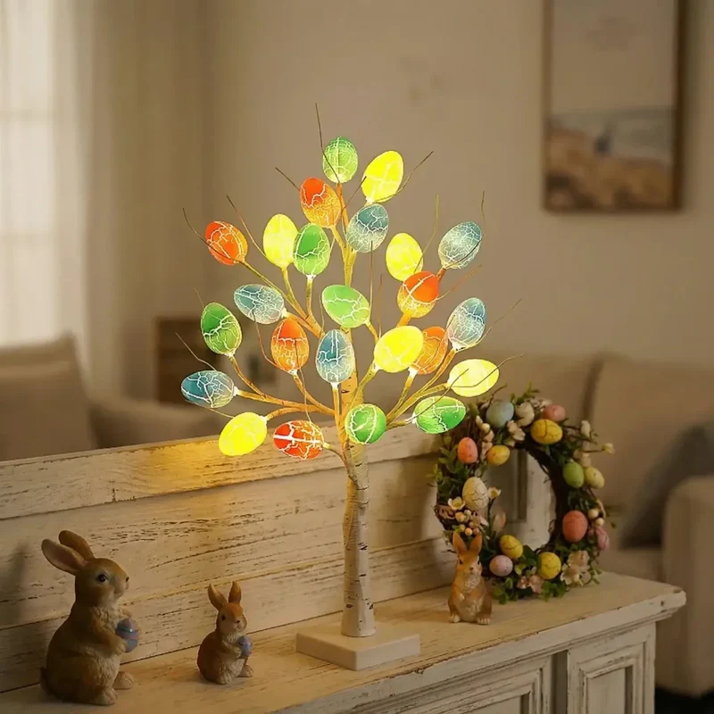SpringAura - Bunter LED Osterbaum Für Eine Festliche Wohnkultur