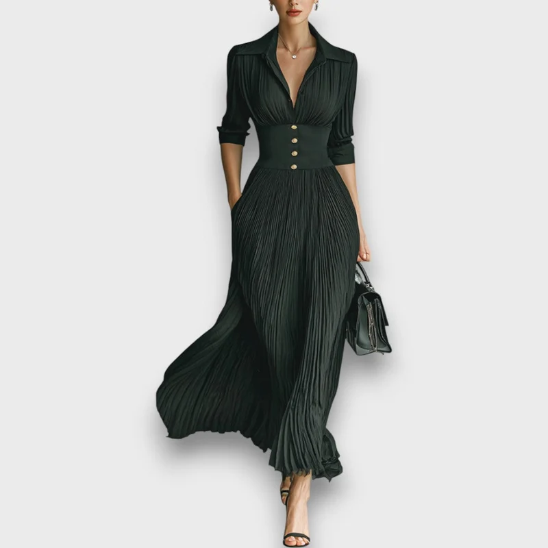 Adreena – Maxikleid Mit V-Ausschnitt Und Knöpfen