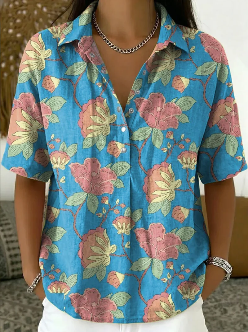 Lynaa – Elegante Bluse Mit Blumen Muster