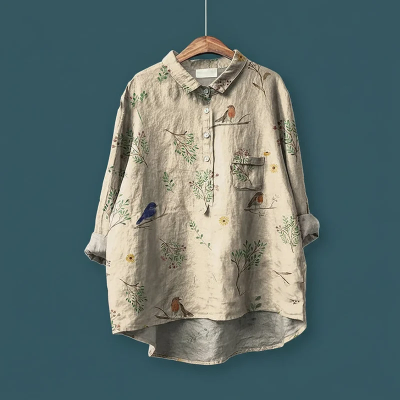 Amita | Vintage-Bluse mit Blumenmuster – Bluse Damen